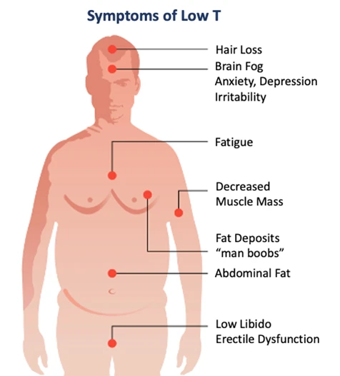 diagram representation of symtoms of low t