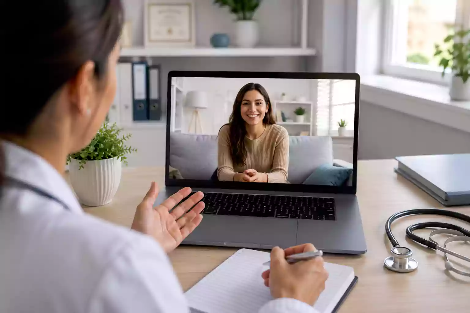 Telehealth consultation with an Everest eClinic nurse practitioner discussing semaglutide and chronic inflammation care